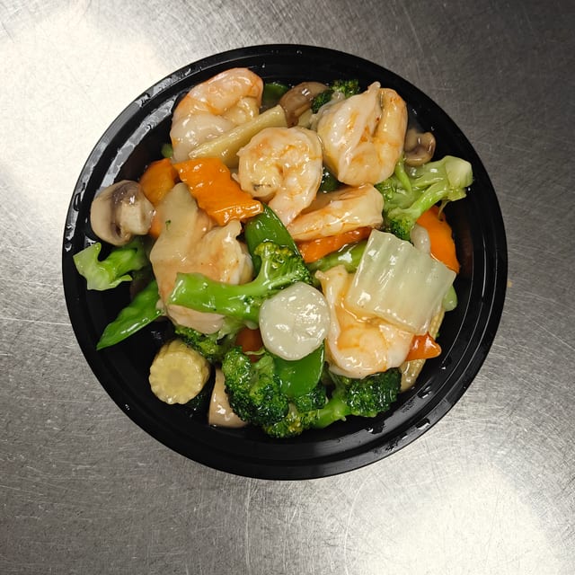 Shrimp with Mixed Vegetables.